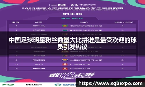 中国足球明星粉丝数量大比拼谁是最受欢迎的球员引发热议